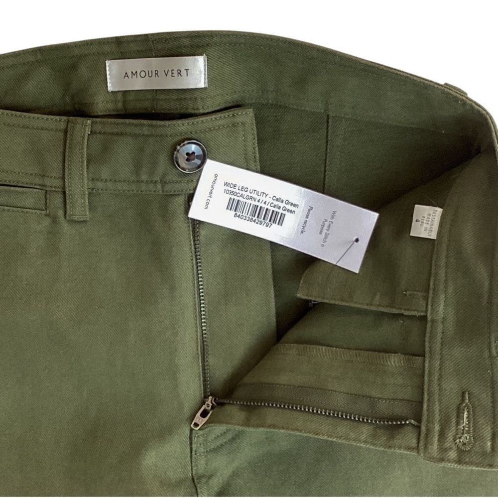 Amour Vert Olive Green Wide-Leg Pants - Picture 5 of 11